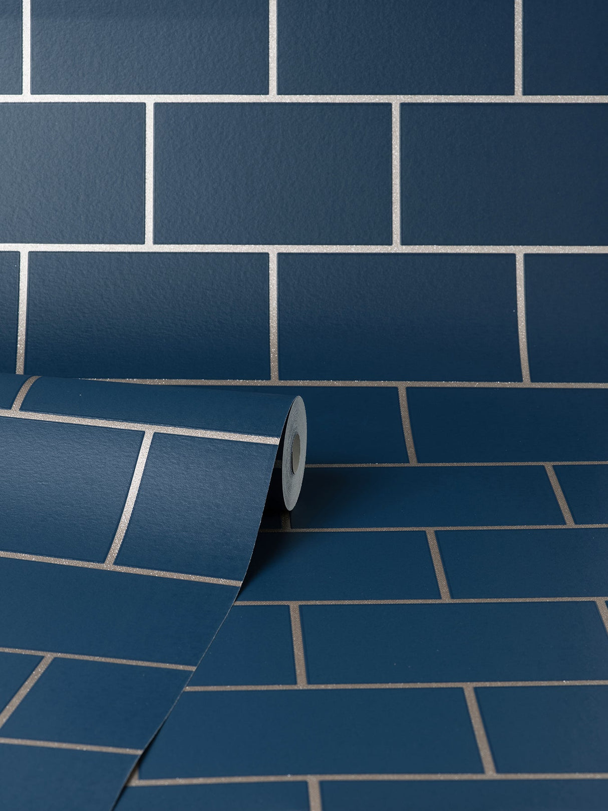 Fine Decor M1636 Metro Navy Tile Wallpaper