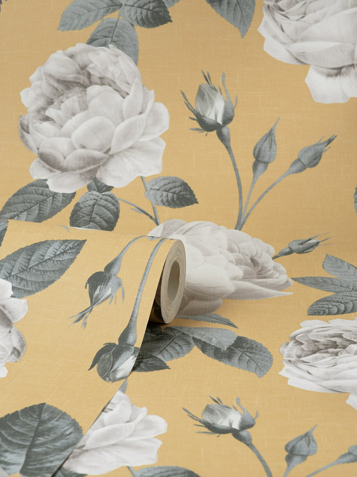 Fine Decor M1646 Eden Mustard Floral Wallpaper