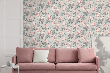 Fine Decor M1647 Eden Pink Floral Wallpaper