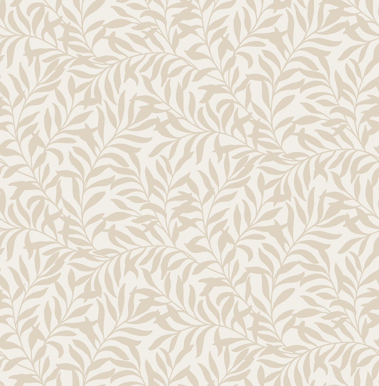 Brewster M1668 Salix Beige Leaf Wallpaper