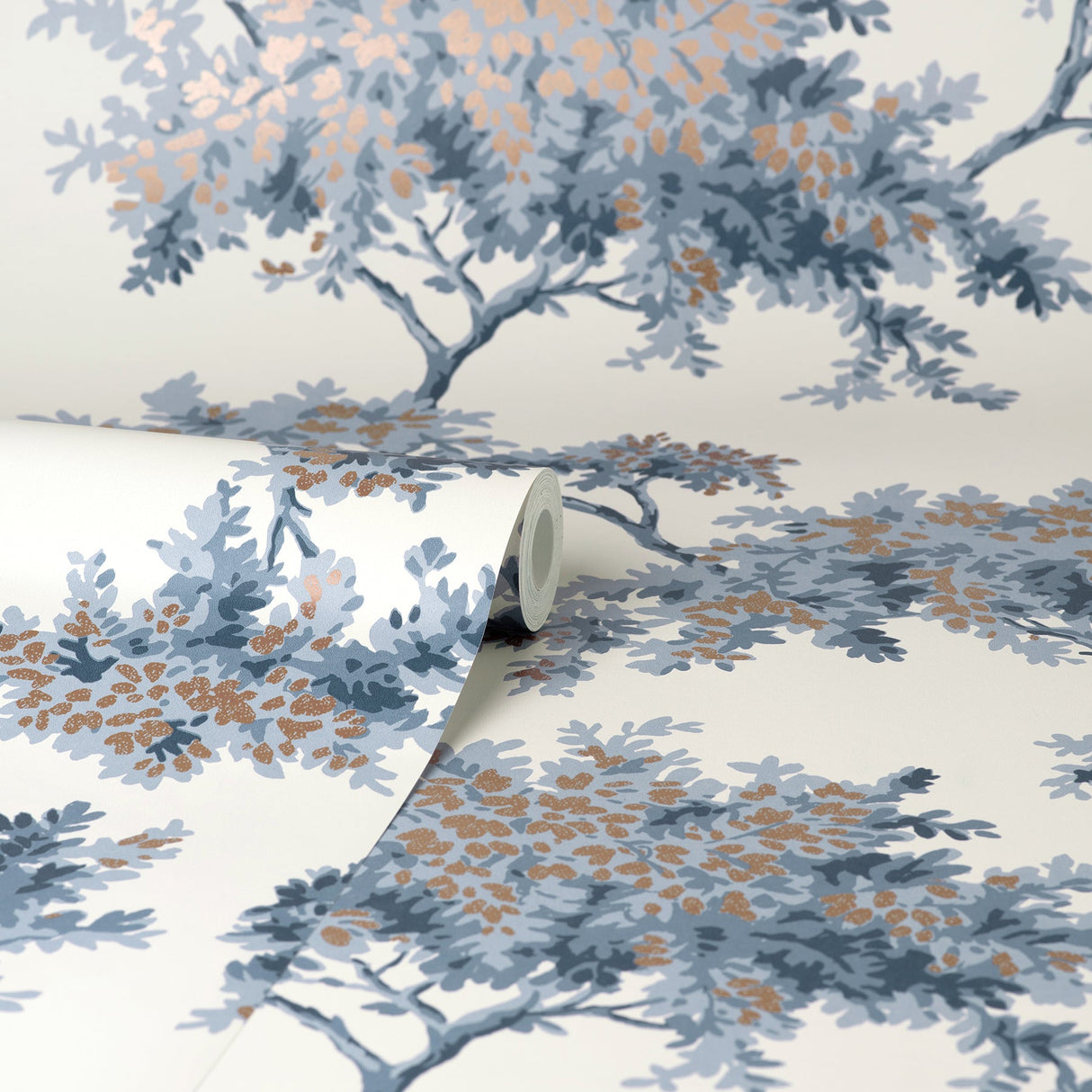 Brewster M1672 Ashdown Dark Blue Tree Wallpaper