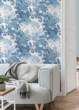 Brewster M1675 Eden Blue Crane Lagoon Wallpaper