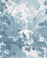 Brewster M1675 Eden Blue Crane Lagoon Wallpaper