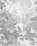Brewster M1677 Eden Grey Crane Lagoon Wallpaper