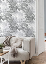 Brewster M1677 Eden Grey Crane Lagoon Wallpaper
