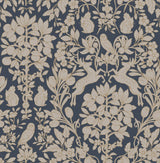 Brewster M1684 Richmond Blue Floral Wallpaper