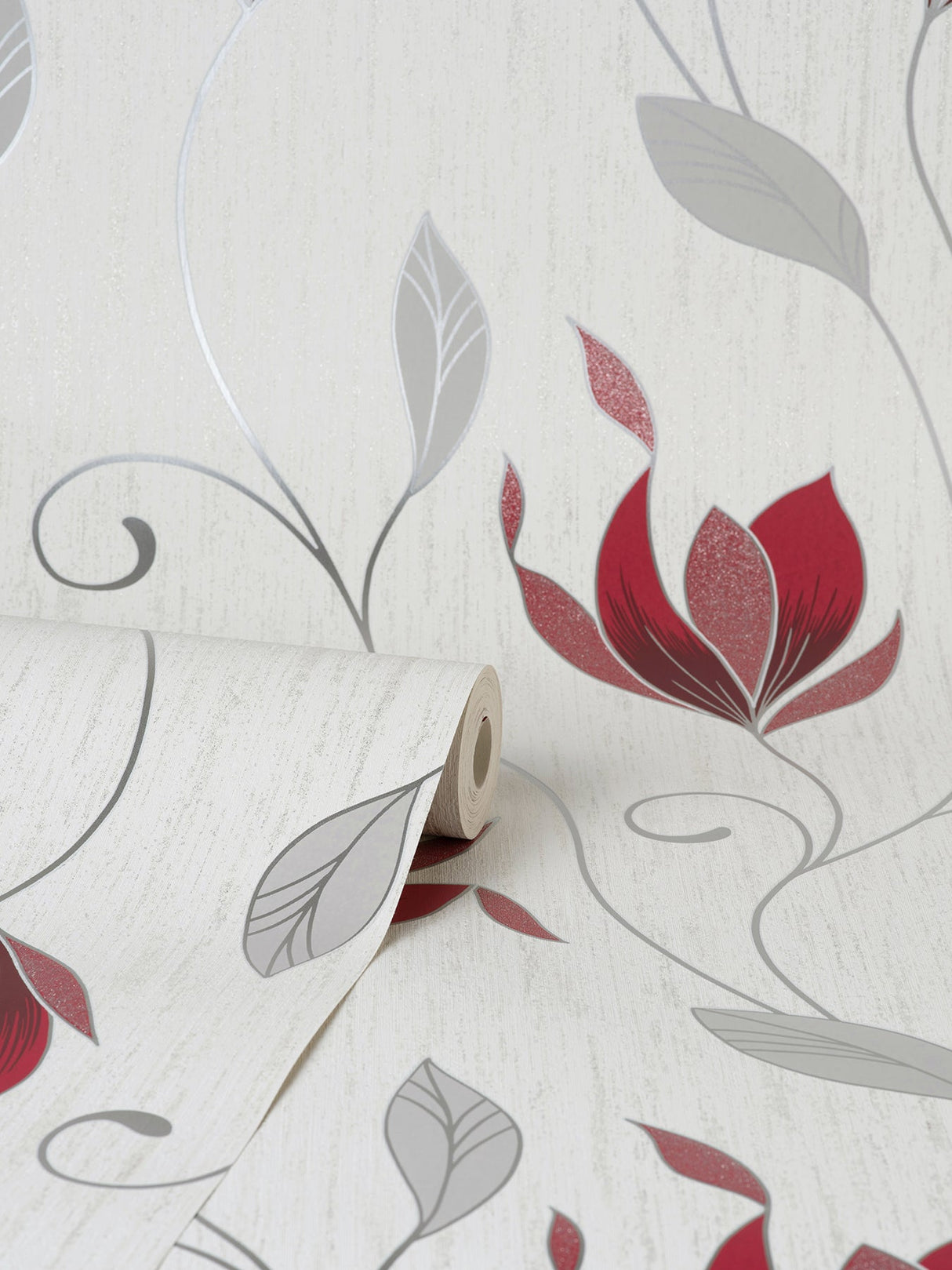 Fine Decor M1718 Synergy Ruby Floral Wallpaper