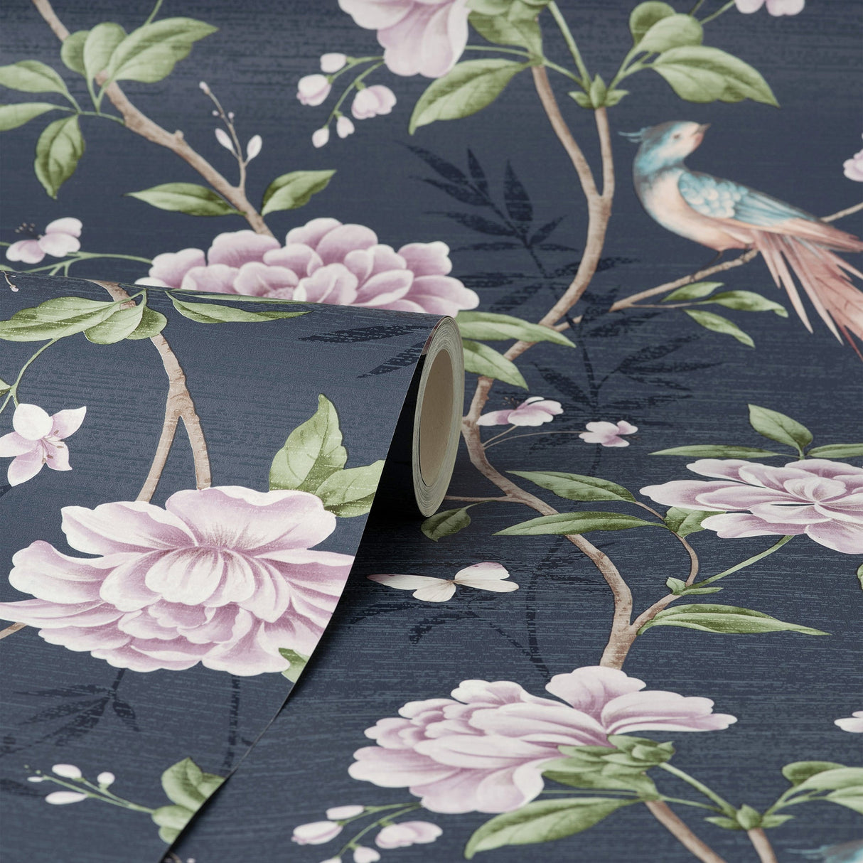 Fine Decor M1723 Akina Navy Floral Wallpaper