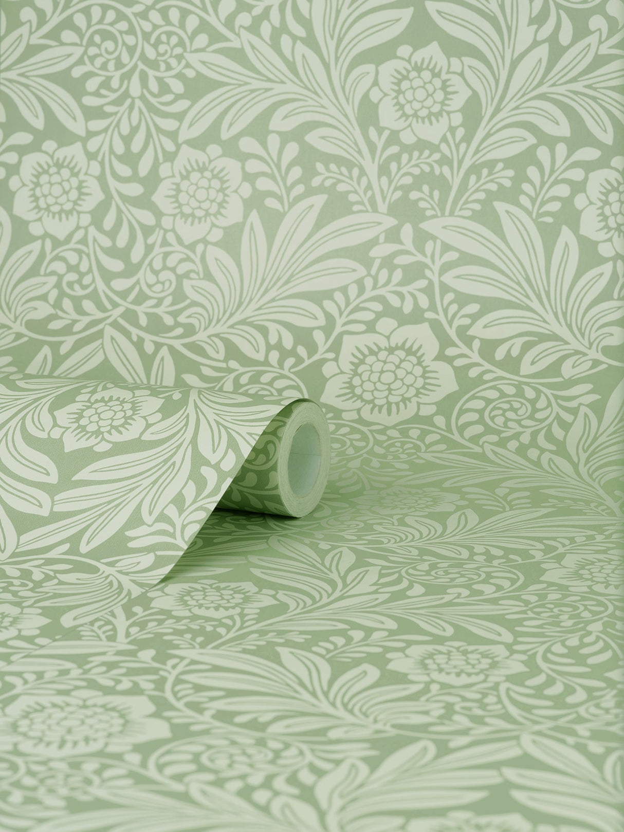 Fine Decor M1744 Camille Sage Damask Wallpaper