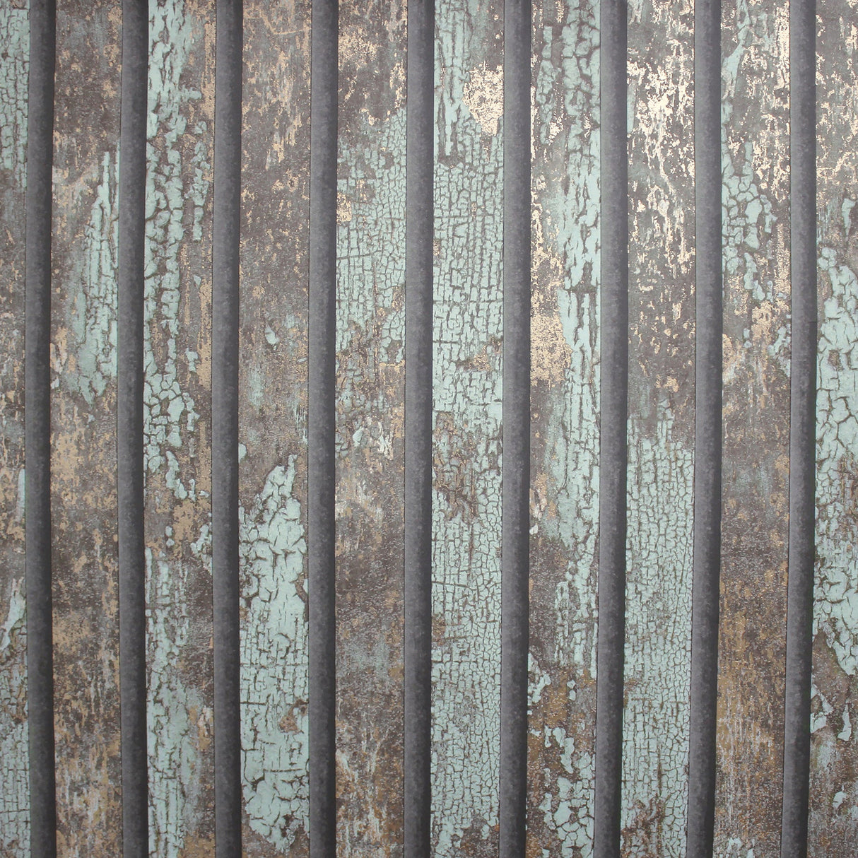 Fine Decor M1750 Oxidize Teal Vertical Slats Wallpaper