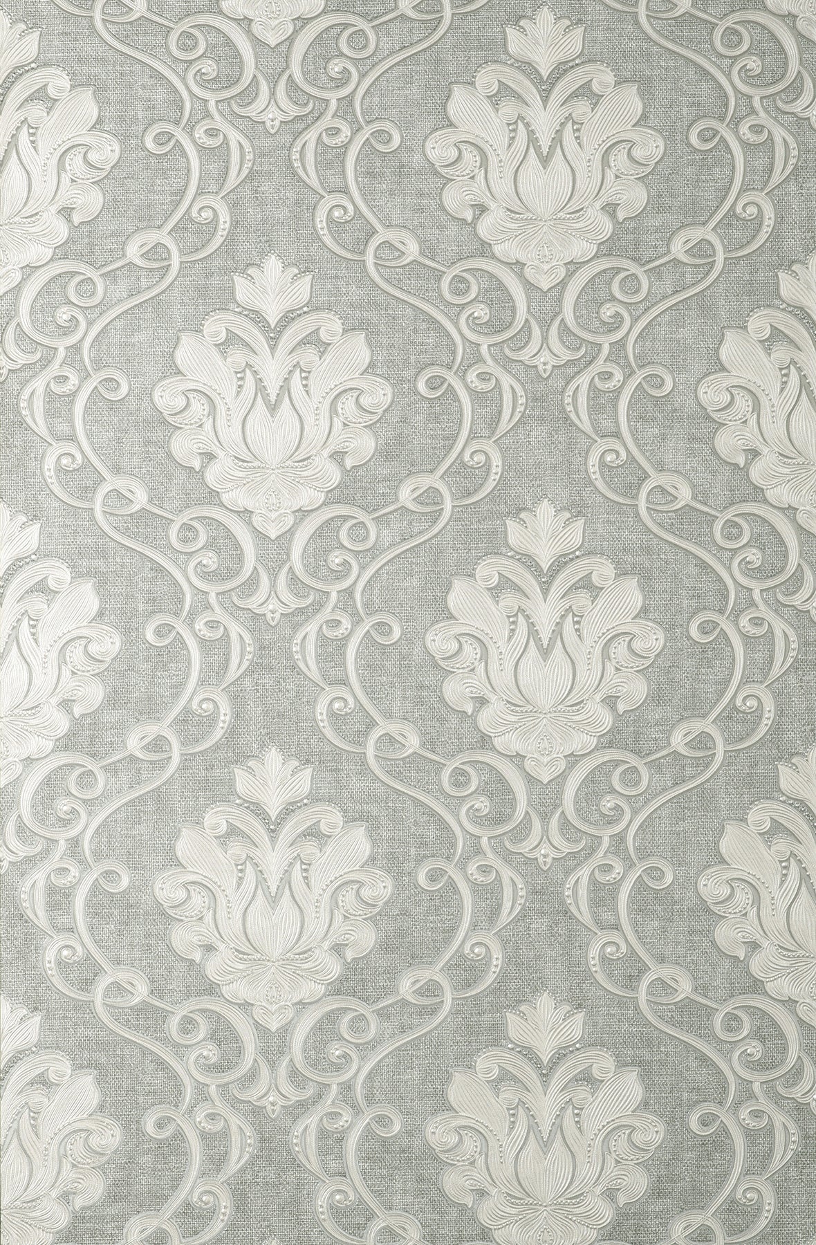 Fine Decor M95659 Florentine Grey Damask Wallpaper