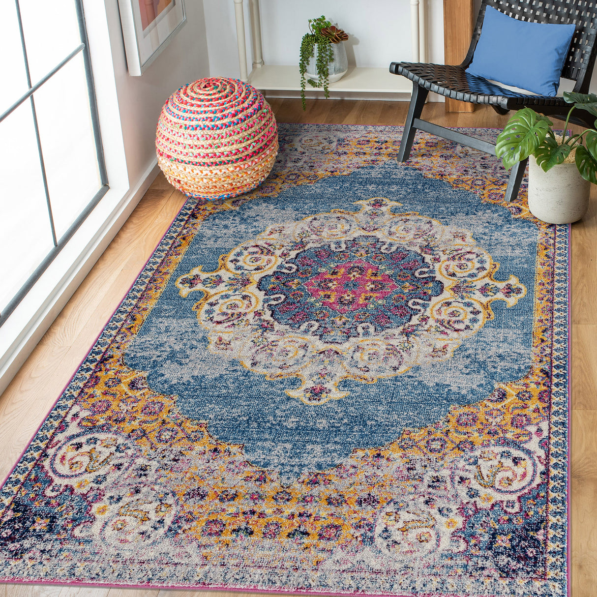 Amer Rugs MAN-3 Manhattan Bohemian Pattern /Orange Runner Rug, 2'6" X 6' Area Rug
