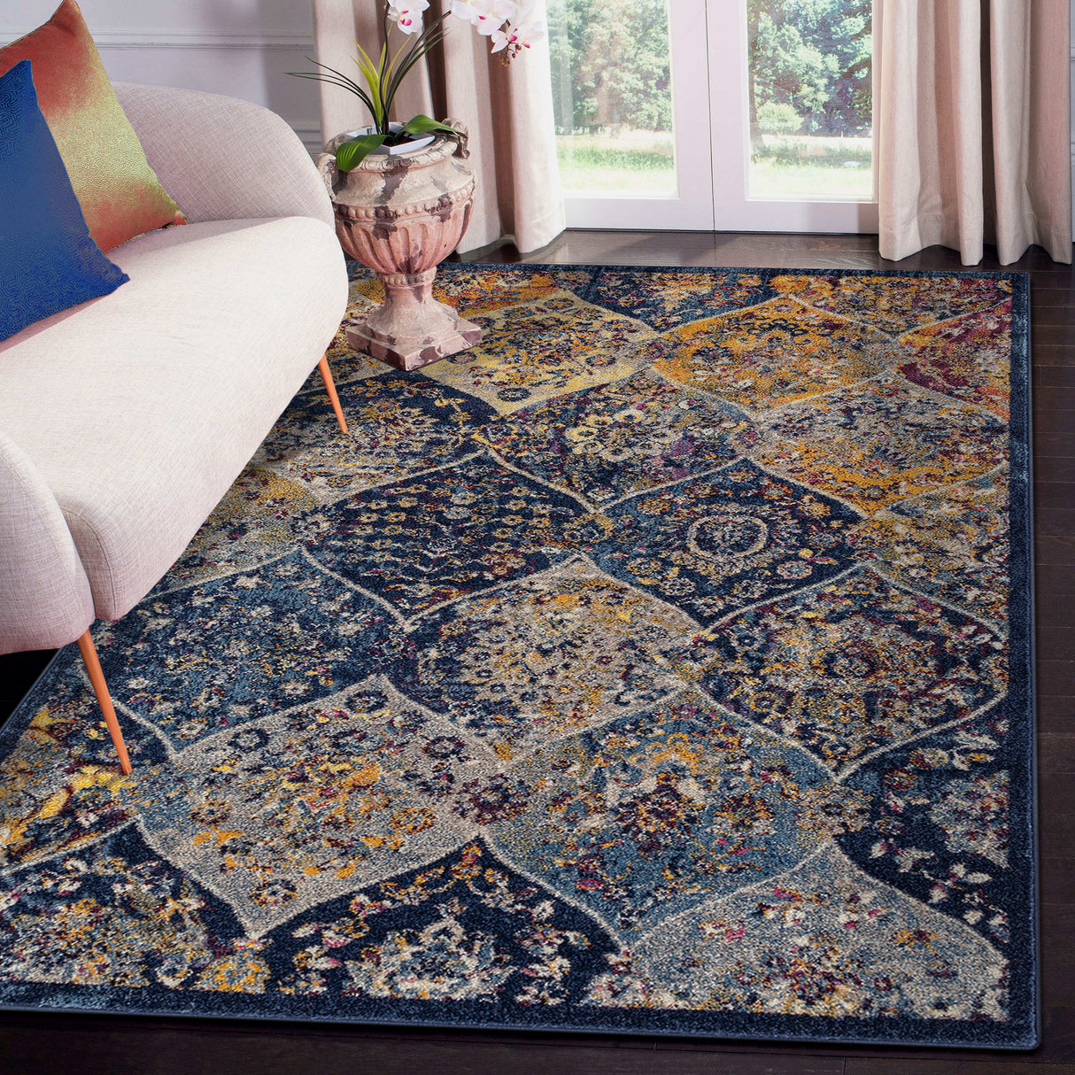Amer Rugs MAN-40 Manhattan Bohemian Pattern Runner Rug, 2'6" X 7'6" Area Rug
