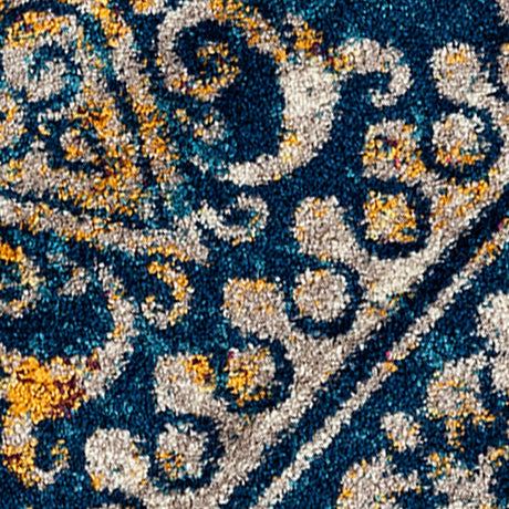 Amer Rugs MAN-42 Manhattan Bohemian Pattern /Blue Runner Rug, 2'6" X 6' Area Rug