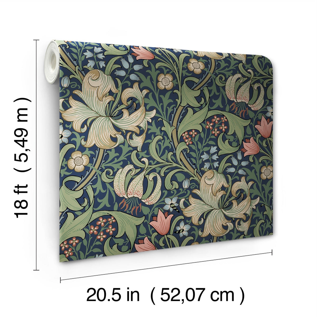 Morris & Co. MCS6602 Golden Lily Indigo and Rose Peel and St - Eade’s ...