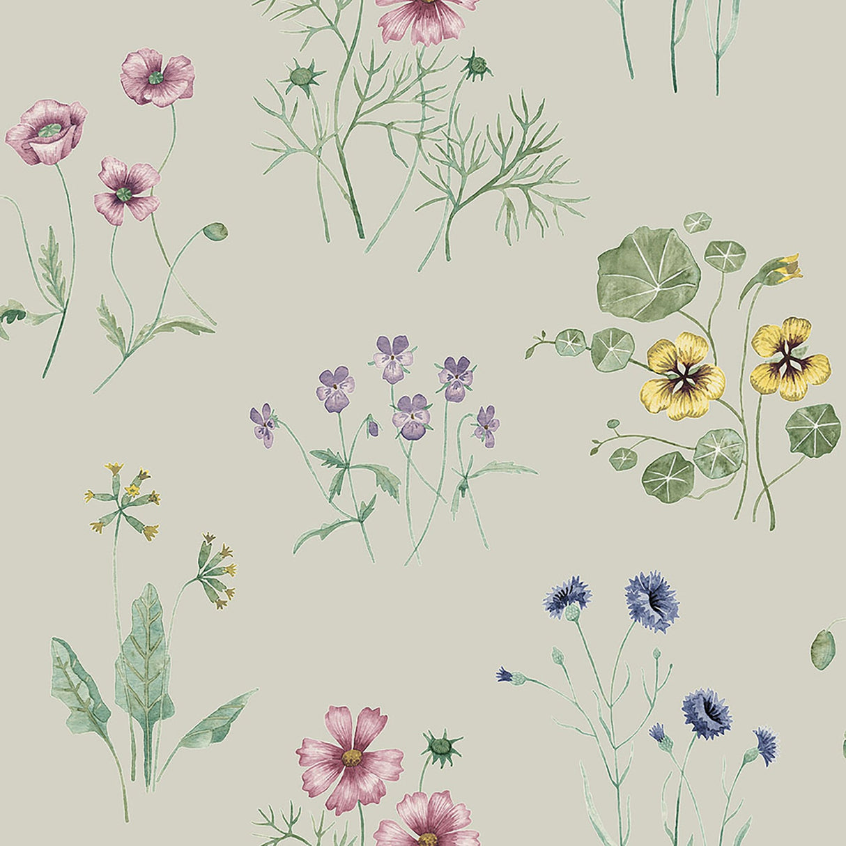 Midbec MD27023 Maj Grey Wildflower Wallpaper