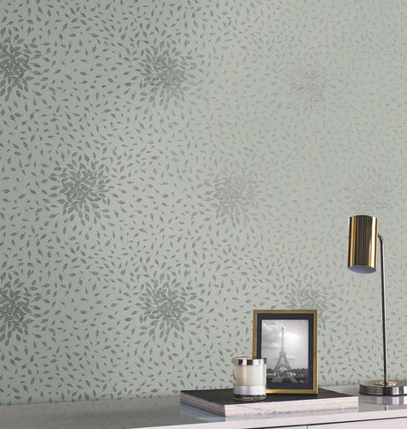 York MD7104 Petite Leaves Eucalyptus & Silver Wallpaper