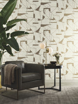 York MD7113 Abstract Geo Cream & Gold Wallpaper