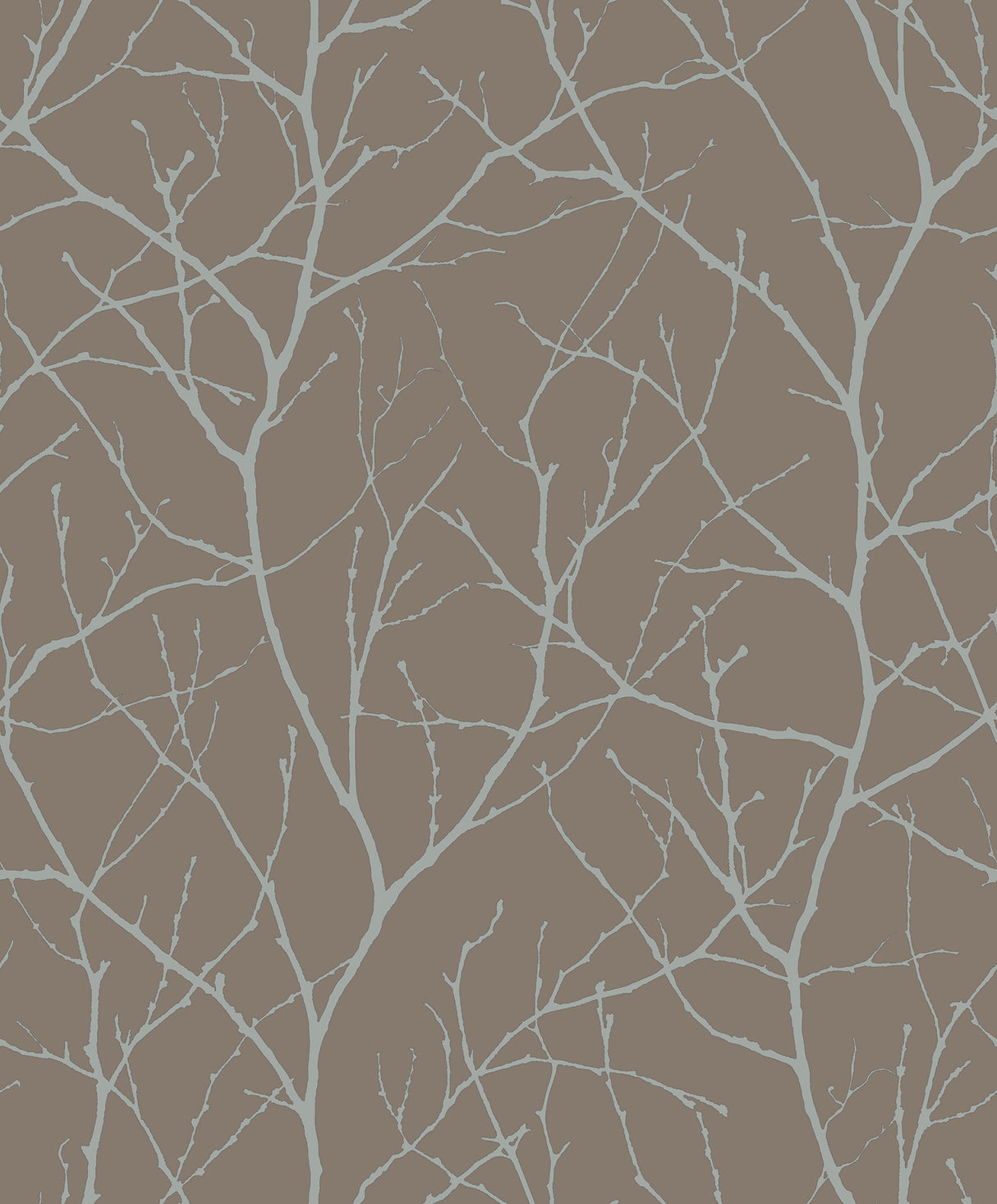 York MD7121 Trees Silhouette Mocha & Silver Wallpaper