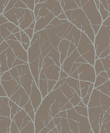 York MD7121 Trees Silhouette Mocha & Silver Wallpaper