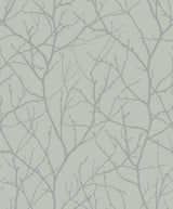 York MD7124 Trees Silhouette Eucalyptus & Silver Wallpaper