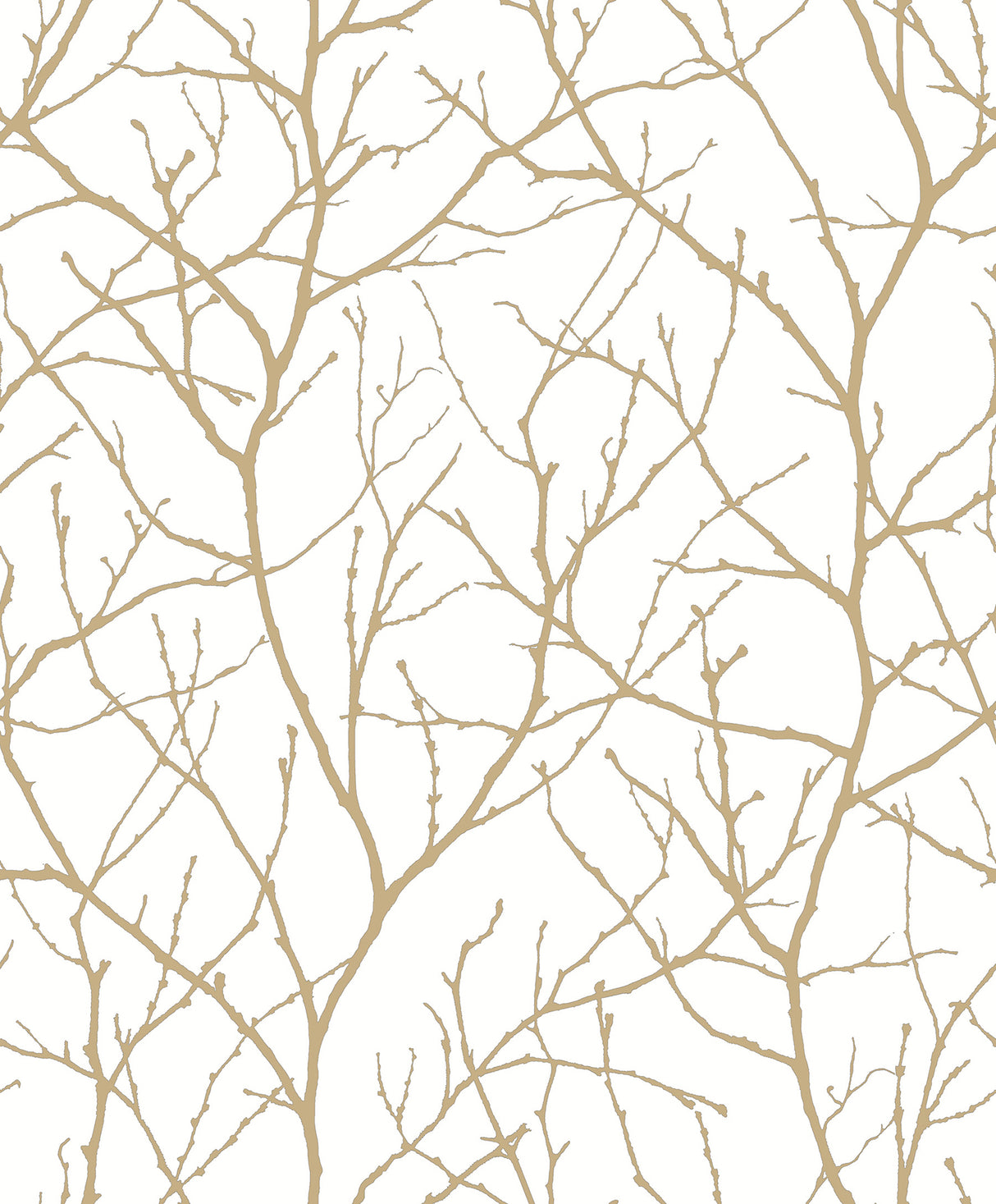 York MD7126 Trees Silhouette White & Gold Wallpaper