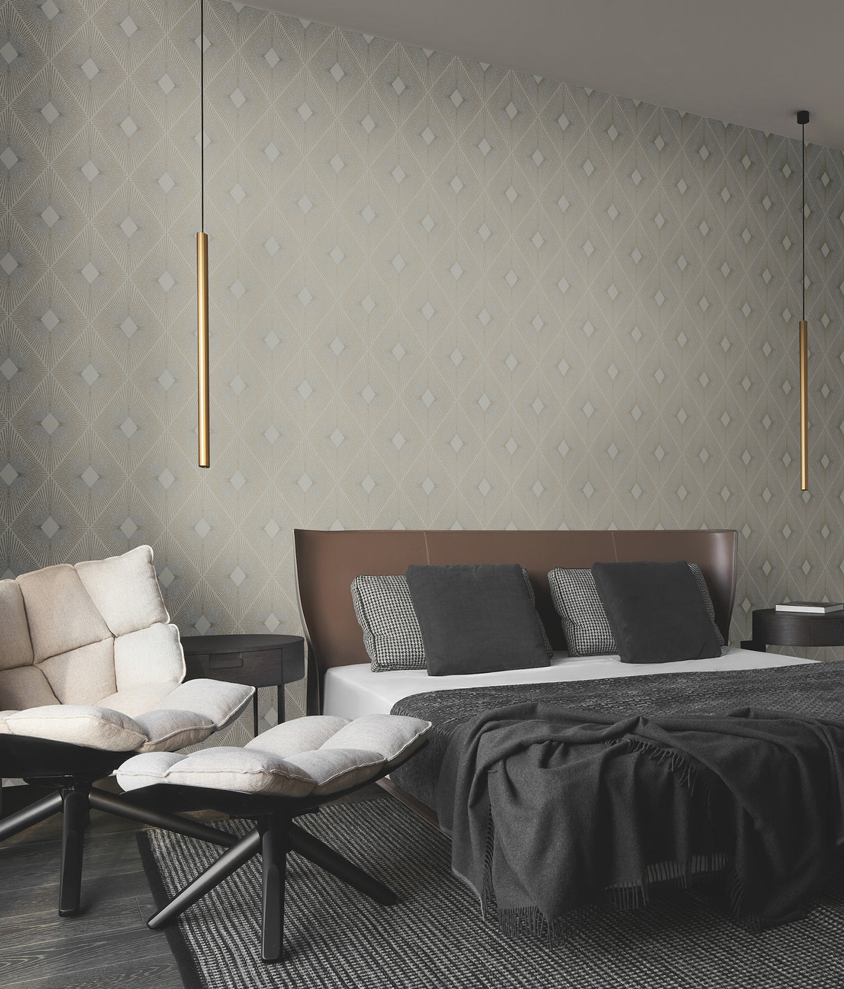 York MD7133 Harlowe Warm Grey & Gold Wallpaper