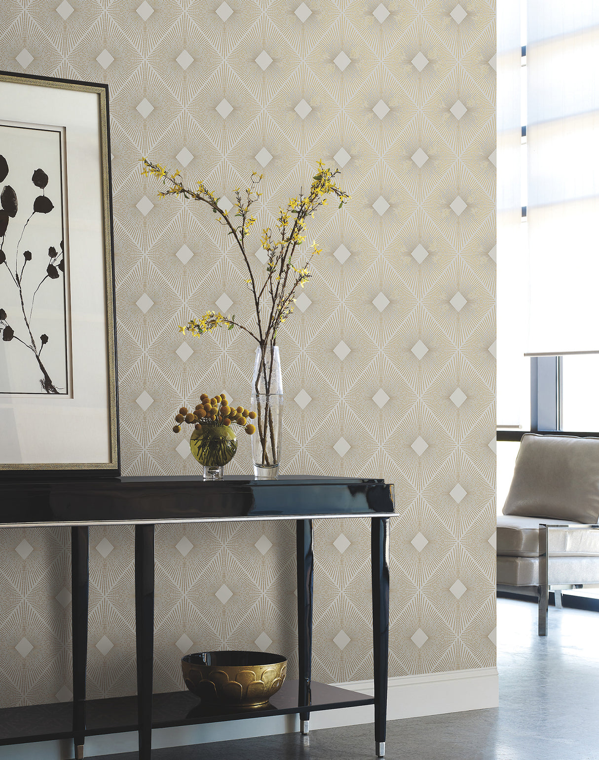 York MD7133 Harlowe Warm Grey & Gold Wallpaper