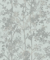 York MD7142 Shimmering Foliage Spa & Silver Wallpaper