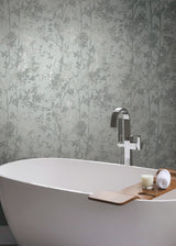 York MD7142 Shimmering Foliage Spa & Silver Wallpaper