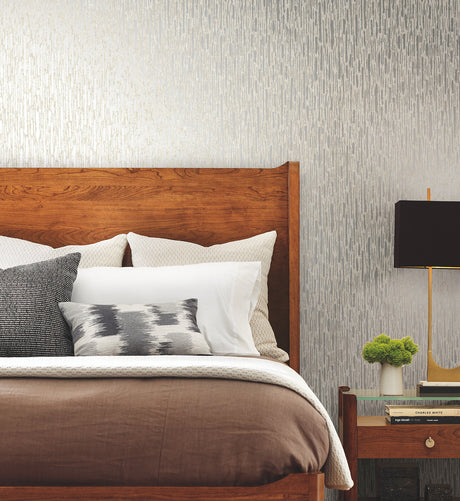 York MD7151 Metallic Cascade Cream & Silver Wallpaper