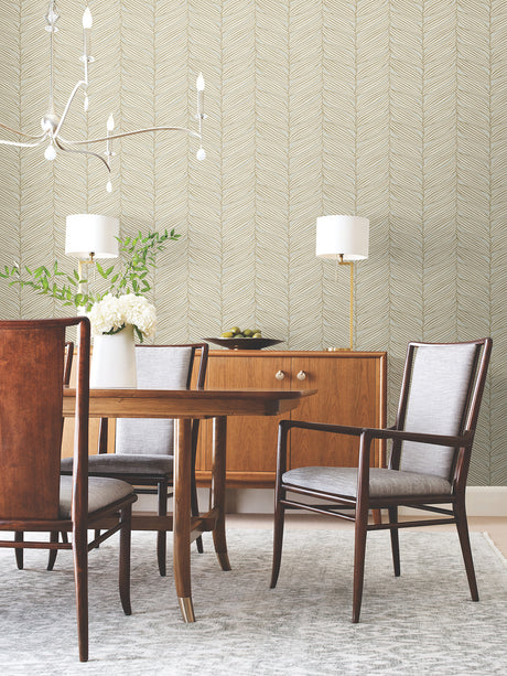 York MD7162 Luminous Leaves Neutral & Gold Wallpaper