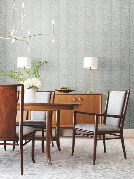 York MD7165 Luminous Leaves Spa & Silver Wallpaper