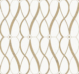 York MD7171 Graceful Geo Cream & Gold Wallpaper