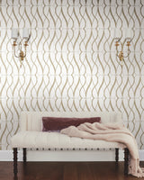 York MD7171 Graceful Geo Cream & Gold Wallpaper