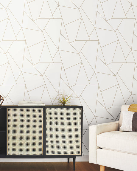 York MD7182 Nazca White & Gold Wallpaper