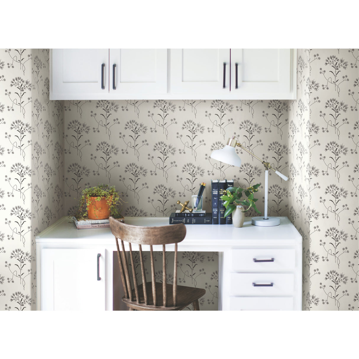 York ME1515 Wildflower Black & White Wallpaper