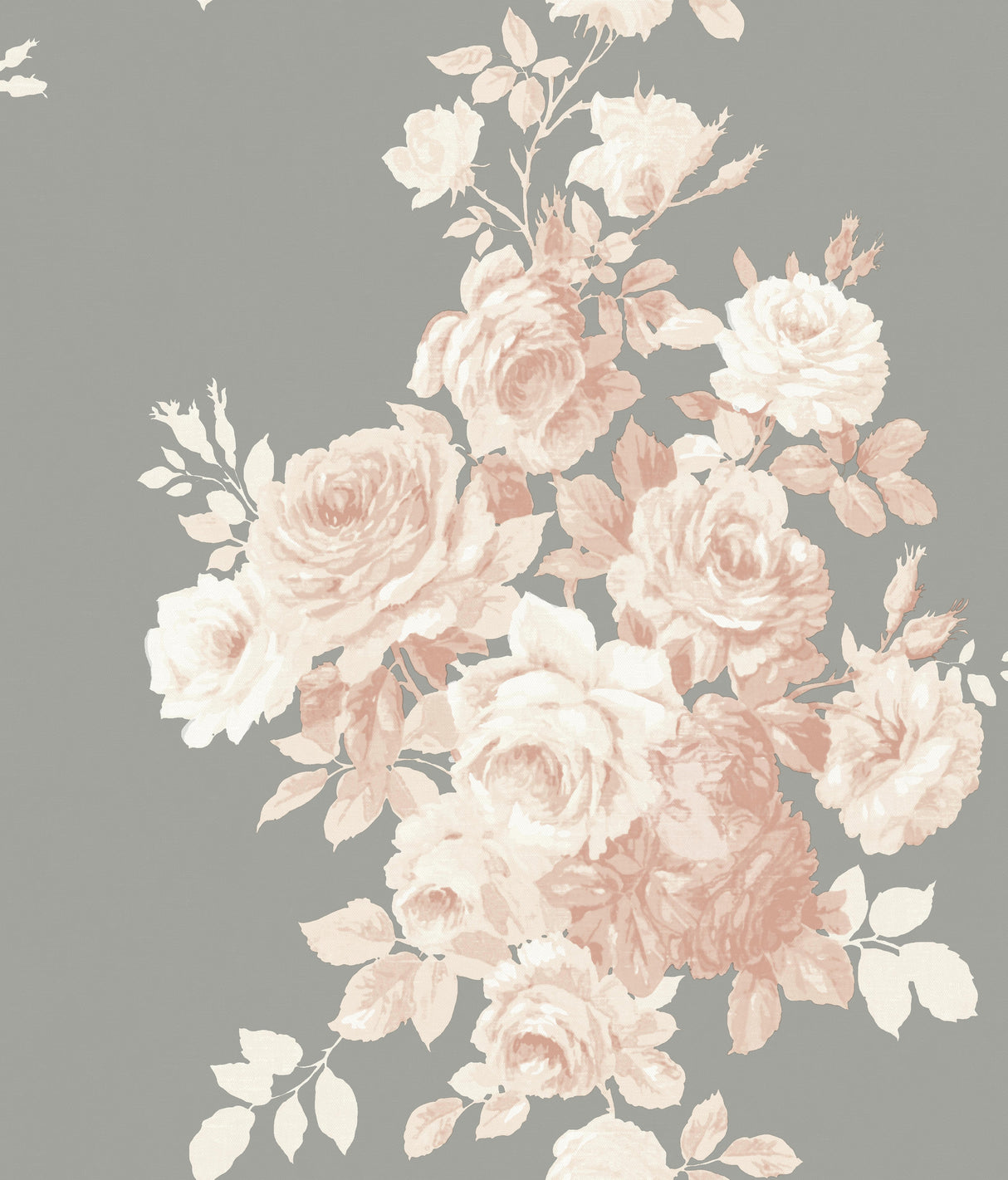 York ME1530 Tea Rose Blush & Grey Wallpaper