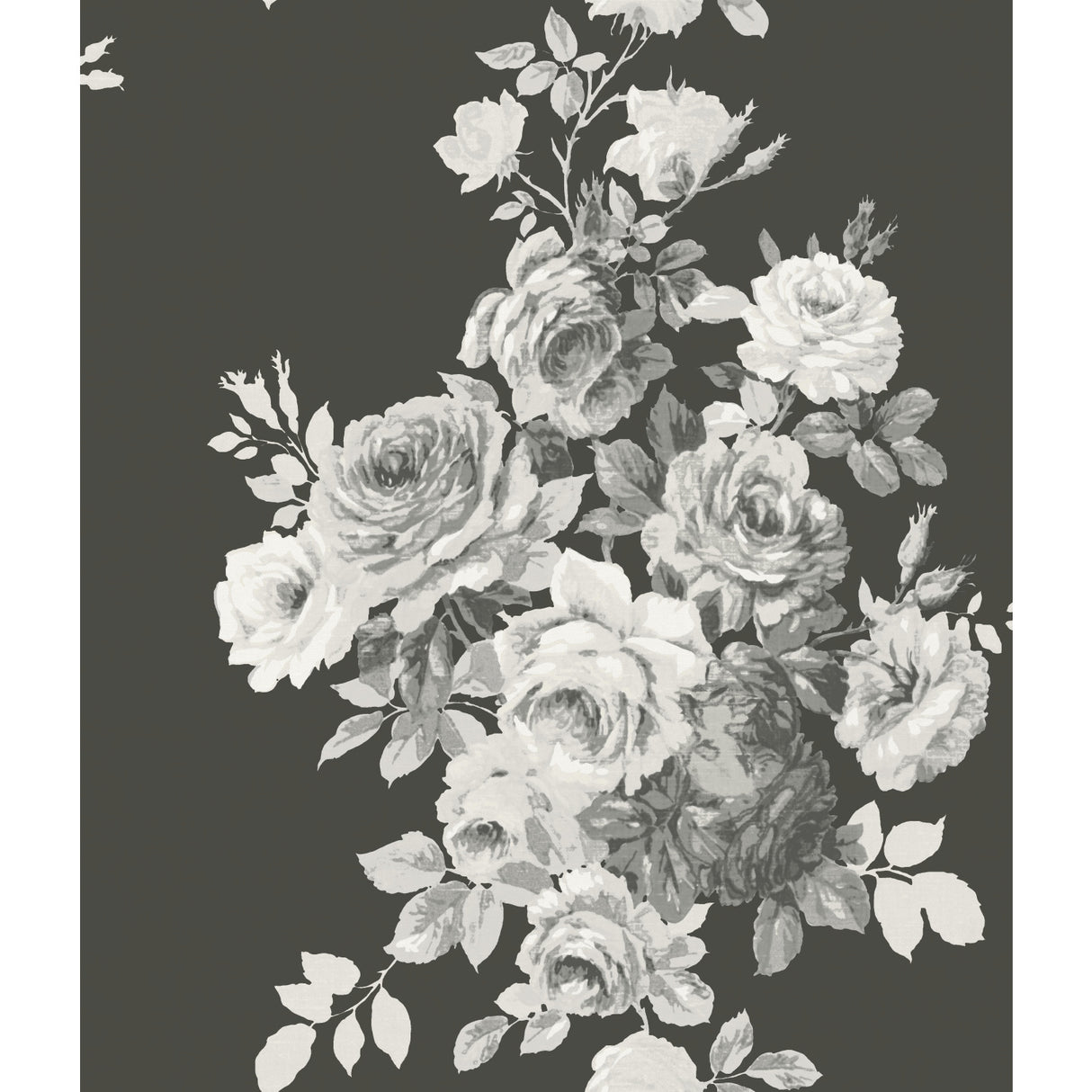 York ME1533 Tea Rose Black & White Wallpaper