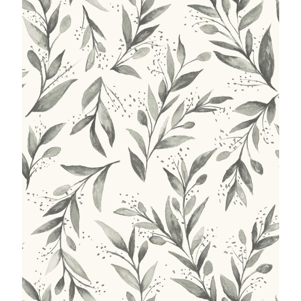 York ME1537 Olive Branch Charcoal Wallpaper