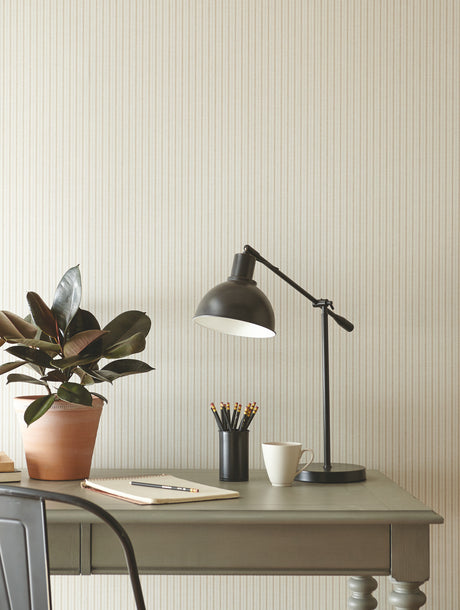 York ME1563 French Ticking Cream Wallpaper