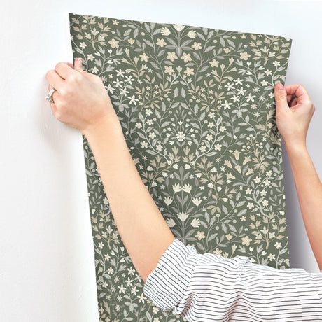 Magnolia Home MF4722 Garden Terrace Olive Wallpaper