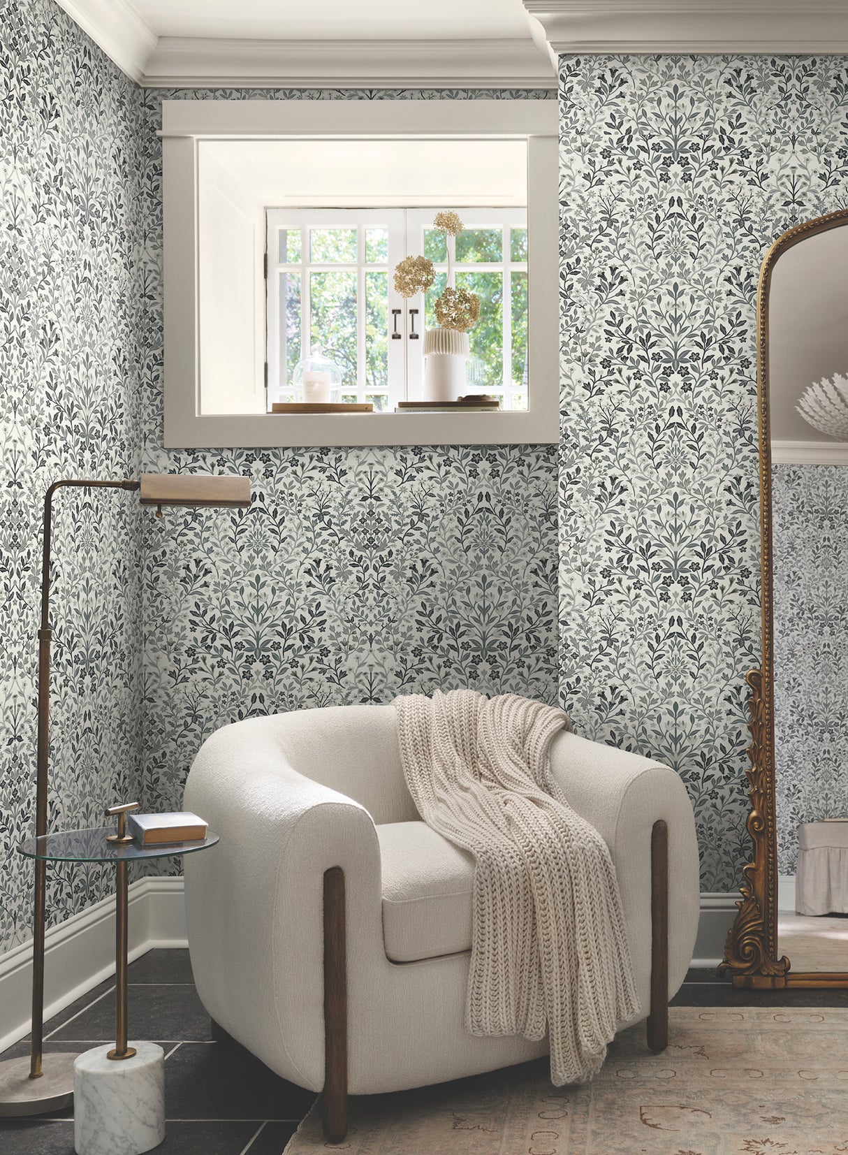 Magnolia Home MF4724 Garden White & Black Terrace Wallpaper