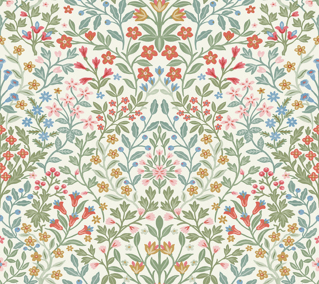 Magnolia Home MF4726 Garden White & Multicolor Terrace Wallp