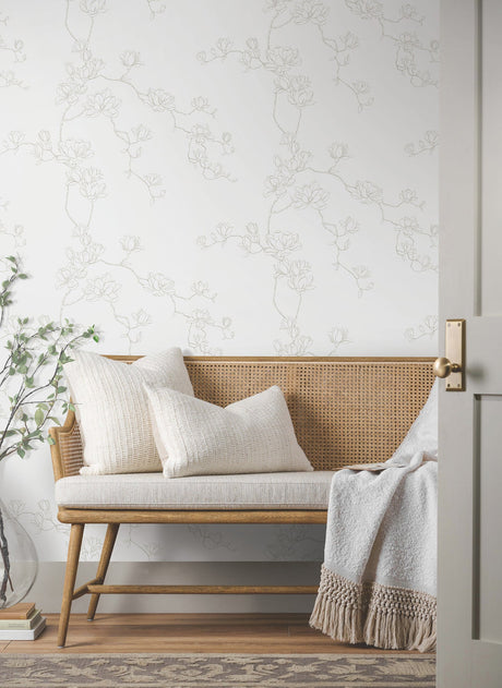 York MF4735 Magnolia Branches Wallpaper - Eade's Wallpaper
