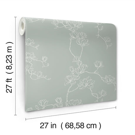 Magnolia Home MF4734 Magnolia Eucalyptus Branches Wallpaper