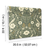Magnolia Home MF4741 Colette Olive Wallpaper