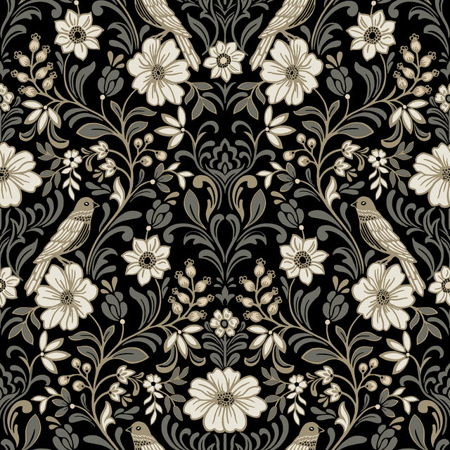 Magnolia Home MF4742 Colette Black Wallpaper