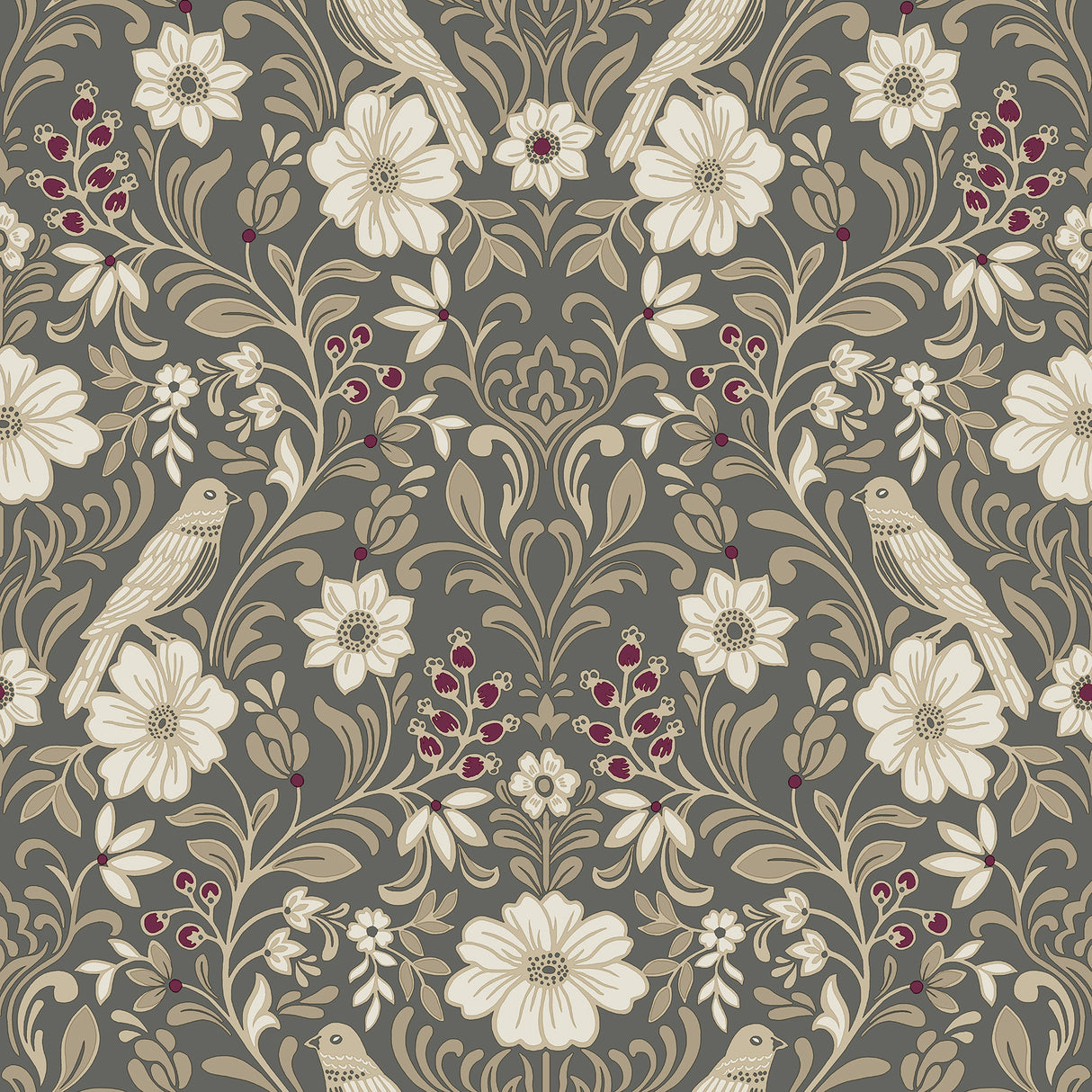 Magnolia Home MF4743 Colette Charcoal Wallpaper