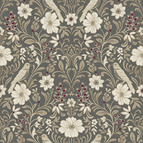 Magnolia Home MF4743 Colette Charcoal Wallpaper